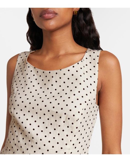 Faithfull The Brand Natural Iria Polka-Dot Linen Top