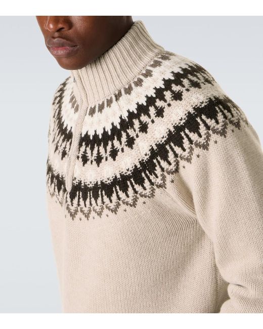 arch4 Natural Mr Saint Gervais Cashmere Half-Zip Sweater for men