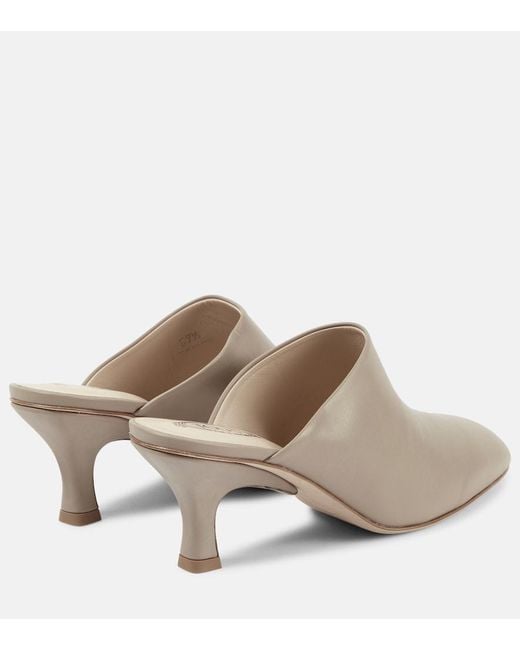 Tod's Gray Leather Mules
