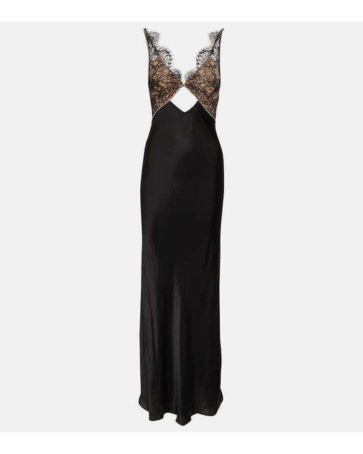 Self-Portrait Black Lace And Satin Gown
