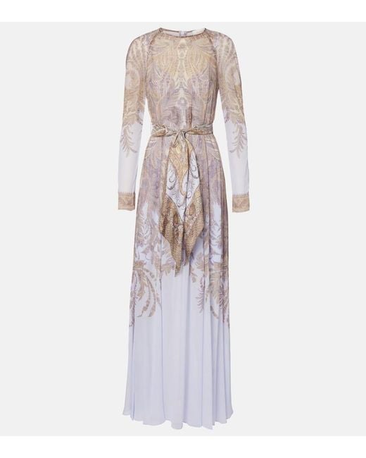 Zimmermann White Hypnotic Belted Paisley Maxi Dress