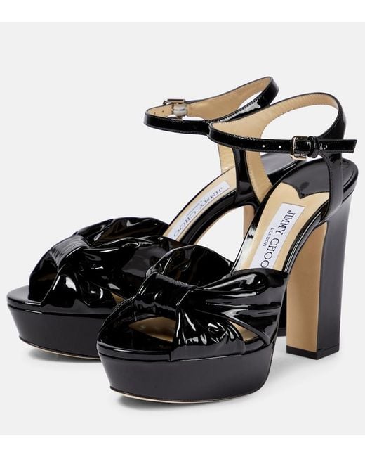 Jimmy Choo Black Heloise 120 Platform Sandals