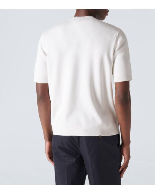 T-shirt en soie et coton a logo Gucci pour homme en coloris White