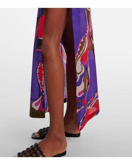 Falda Envolvente Orchidee De Algodon Emilio Pucci de color Purple
