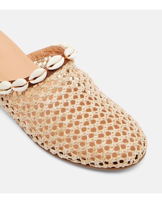 Ancient Greek Sandals Natural Slipper Embellished Raffia Mules