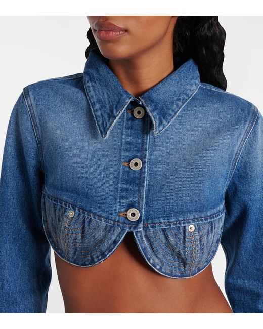 Jean Paul Gaultier Blue Cropped-Jeansjacke