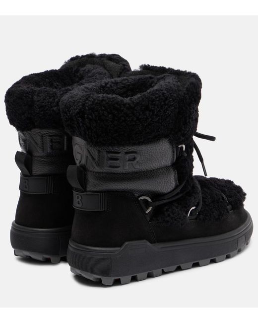 Bottines Apres-Ski Chamonix En Daim Et Shearling Bogner en coloris Black