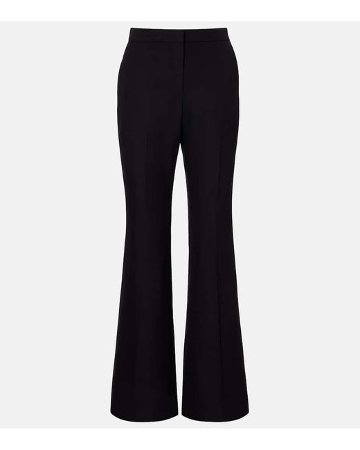 Givenchy Blue Mid-Rise Wool Flared Pants