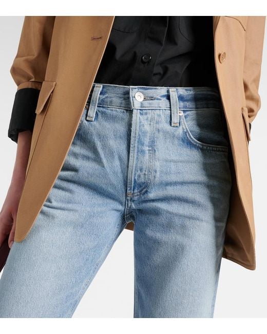 Citizens of Humanity Blue Isla Low-Rise Straight Jeans