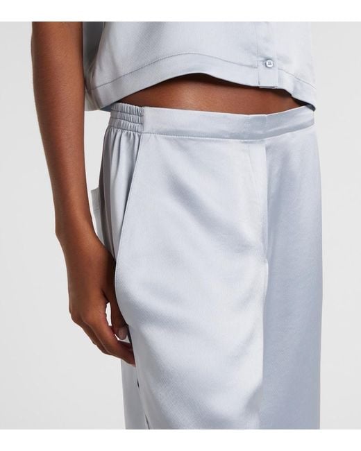 Leset Blue Barb Painter Satin Pants