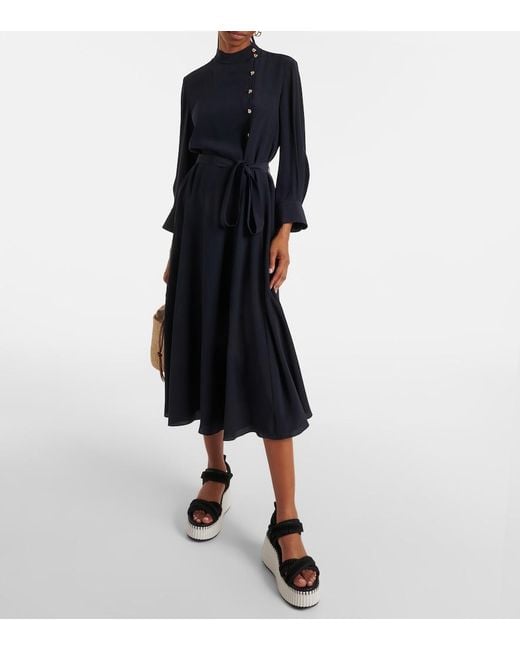 Chloé Black Nama Wedge Sandals