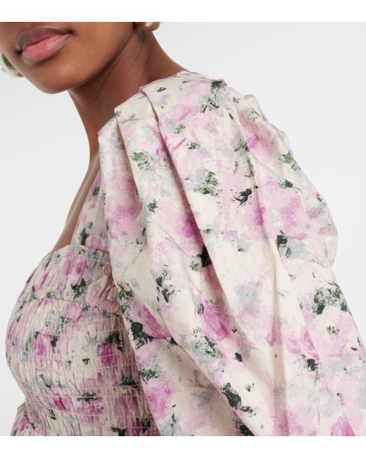Ganni Multicolor Floral Cotton Midi Dress