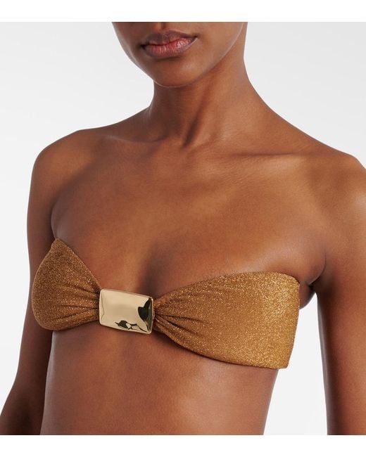 SAME Brown Hammer Bandeau Top