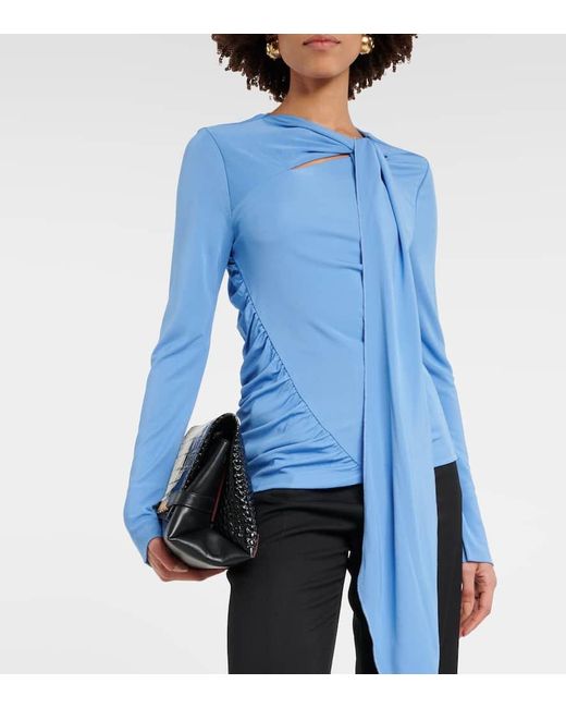 Victoria Beckham Blue Tie Detail Top