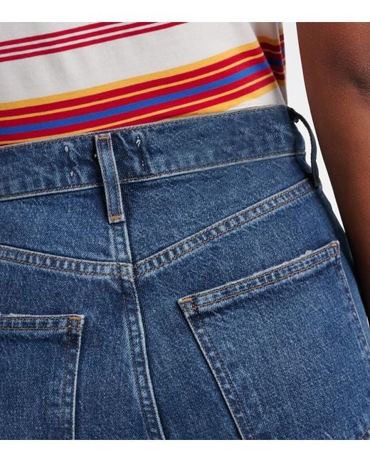 Agolde Blue Harper Mid-Rise Straight Jeans
