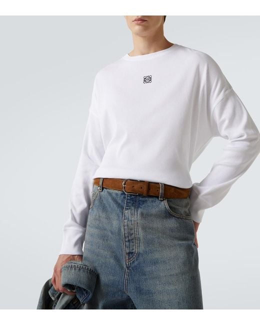 Loewe White Anagram Cotton Jersey T-Shirt for men