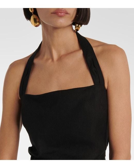 Top Dorian De Mezcla De Lino Sir de color Black