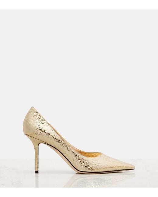 Jimmy Choo Love 85 Metallic-Effect Pumps