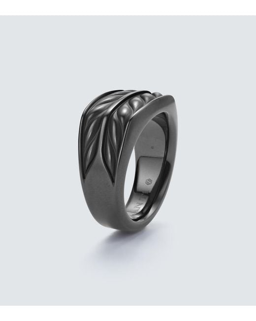 David Yurman Black Chevron Titanium Ring for men