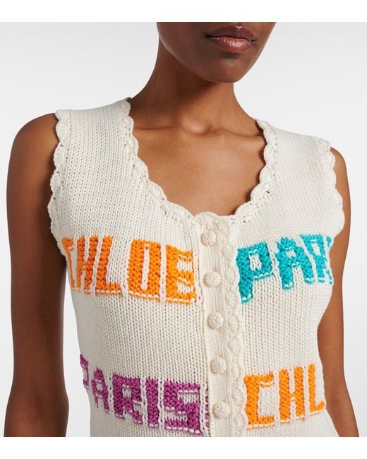 Chloé Pink Crocheted Cotton Top