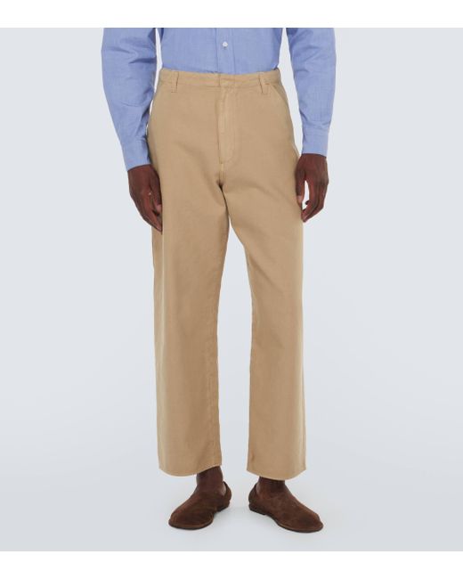 The Row Natural Marlon Cotton Canvas Straight Pants for men