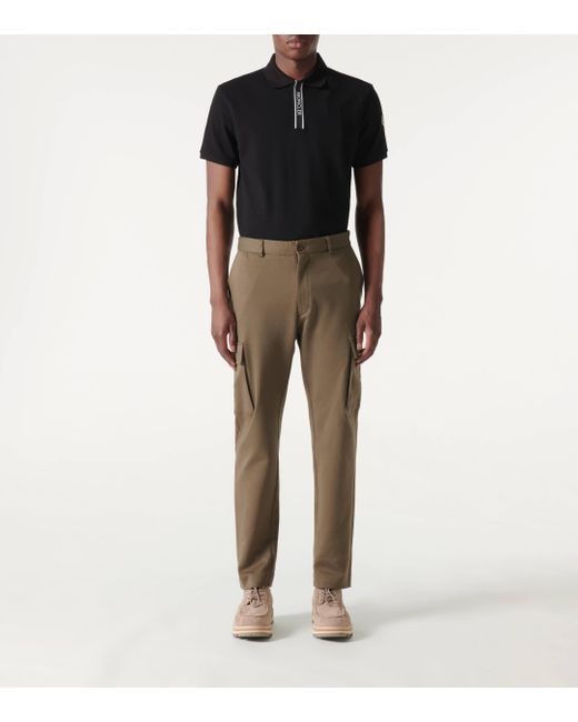 Polo en coton a logo Moncler pour homme en coloris Black