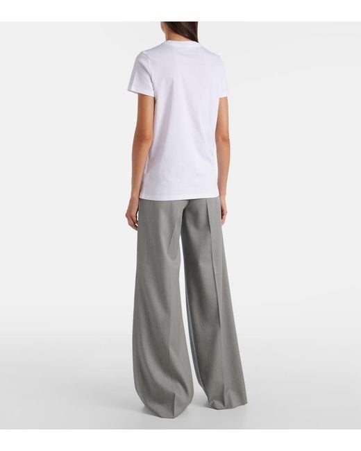 T-Shirt Bravo Imprime En Coton Max Mara en coloris White