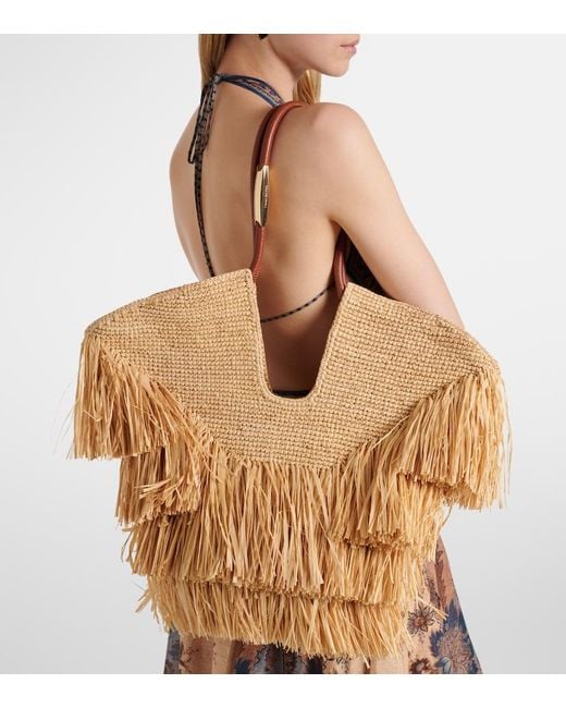 Zimmermann Natural Goldentime Medium Raffia Tote Bag