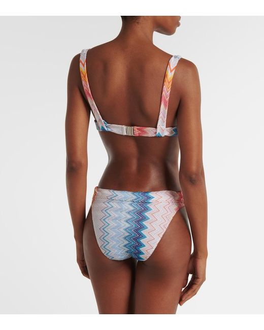 Missoni Blue Zigzag Plunge-Neck Bikini