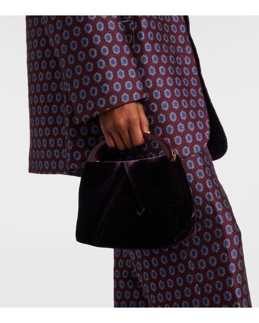 Dries Van Noten Black Tote Bag Crisp Small Aus Samt