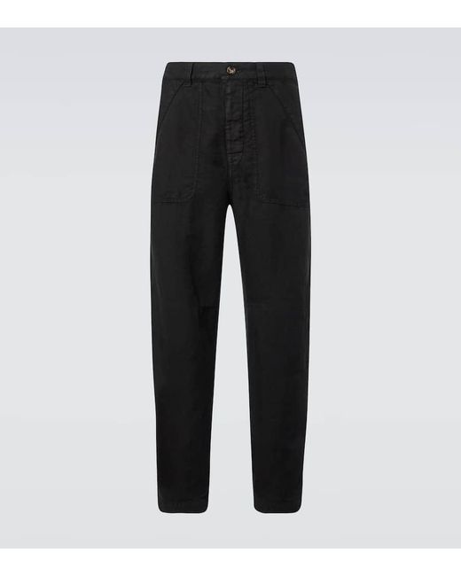 Brunello Cucinelli Hose Aus Leinen-Gabardine in Black für Herren