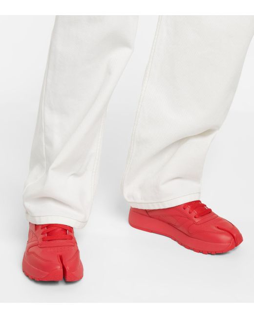 Maison Margiela X Reebok Classic Tabi Leather Sneakers in Red | Lyst
