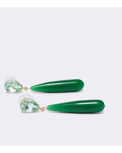 Jennifer Behr Green Caroline Embellished Drop Earrings
