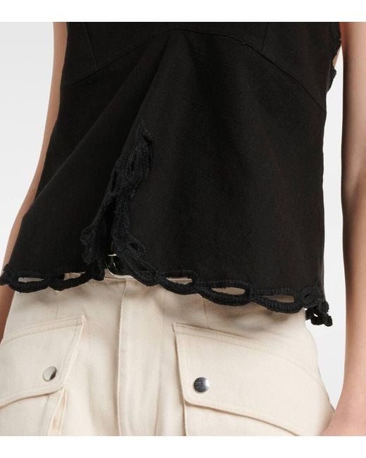 Isabel Marant Black Tomeki Cotton Top