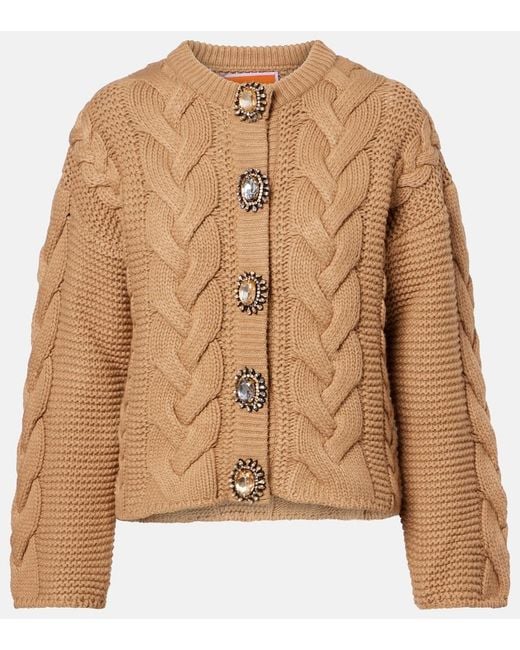 LaDoubleJ Brown Portrait Embellished Cardigan