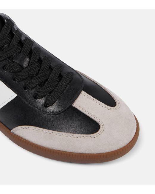 Tod's Black Tabs Suede-trimmed Leather Sneakers