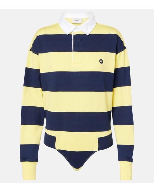 Coperni Blue Striped Cotton Bodysuit