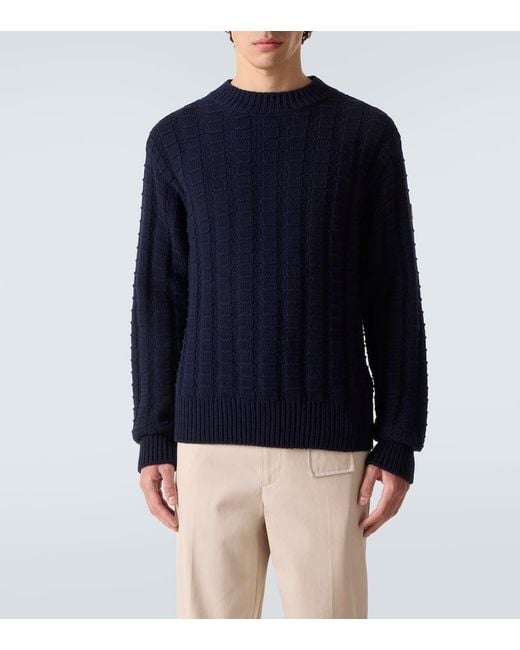 Moncler Blue Wool And Cashmere Sweater for men