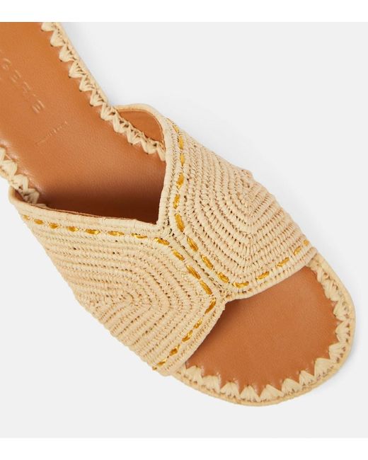 Robert Clergerie Natural Ineni Raffia Slides
