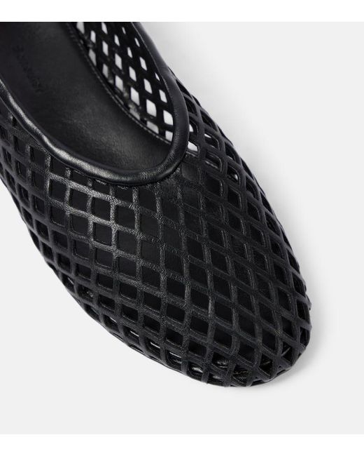 Proenza Schouler Black Tee Perforated Leather Ballet Flats