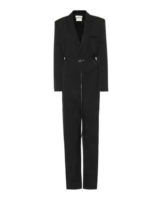 Bottega Veneta Notch-lapel Wool Tuxedo Jumpsuit in Black - Lyst