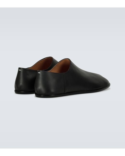Maison Margiela Black Tabi Leather Loafers for men