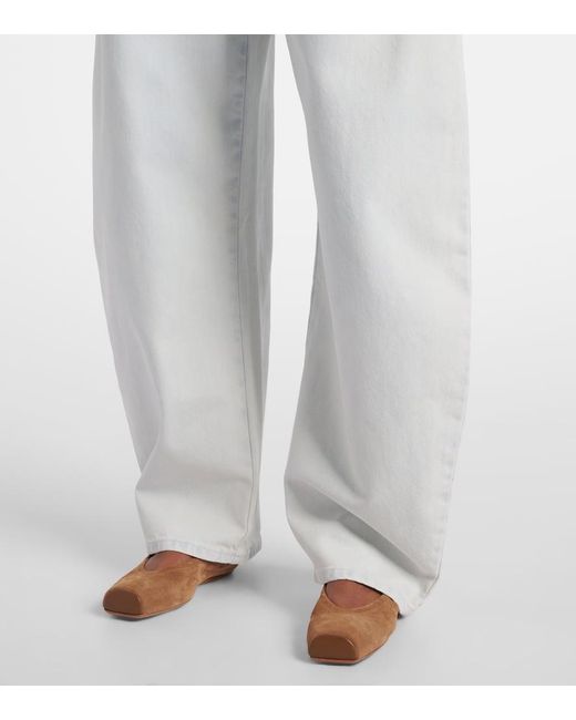 Alaïa White Low-Rise Barrel-Leg Jeans