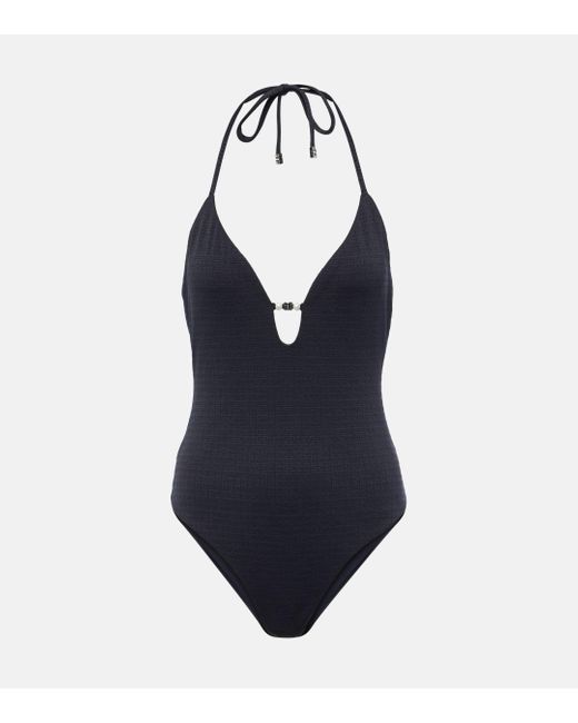 Givenchy Blue 4g Halterneck Swimsuit