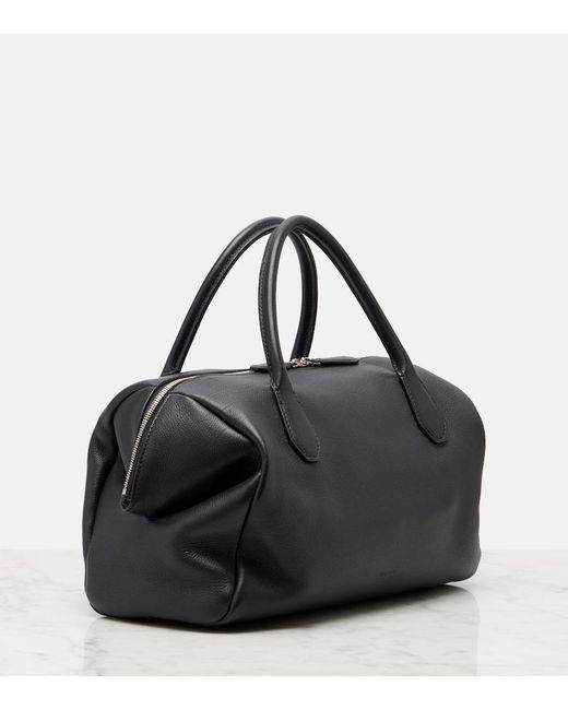 The Row Black Faye Leather Top-Handle Bag