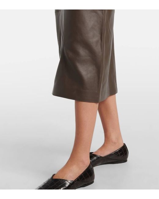 Totême  Brown Midikleid Aus Leder