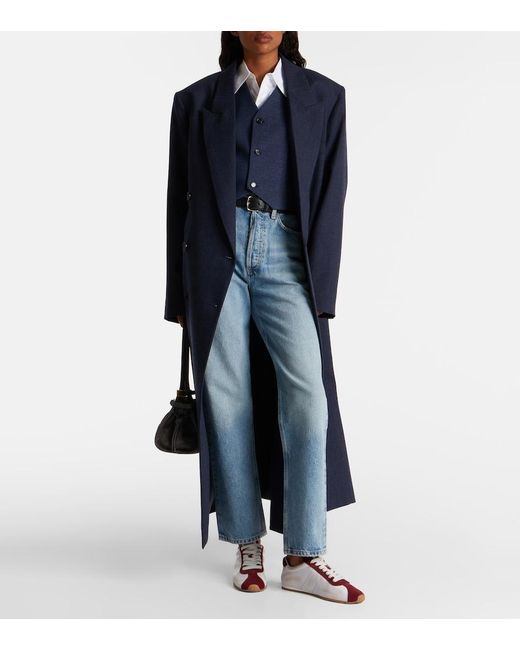 Agolde Blue 90's Pinch Waist High-Rise Straight Jeans