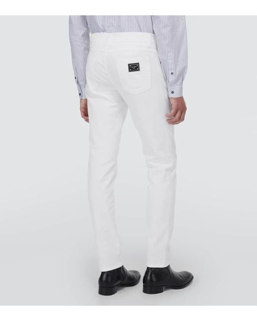 Jeans skinny con logo Dolce & Gabbana de hombre de color White