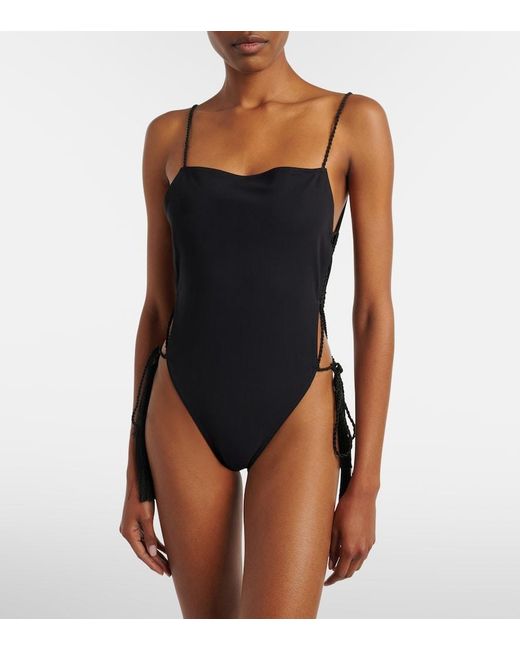 Alaïa Black Tasselled Swimsuit