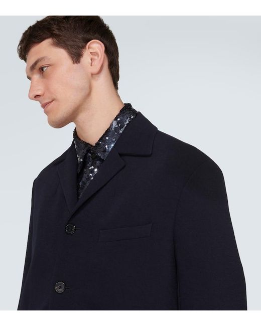 Dries Van Noten Blue Single-Breasted Blazer for men